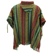 Brushed Cotton Hooded Poncho - Red Green