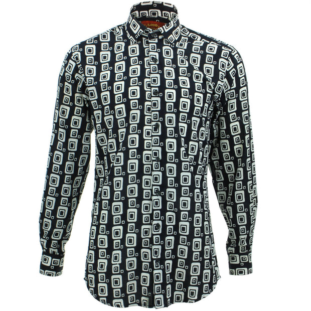Tailored Fit Long Sleeve Shirt - Block Print - Squircles