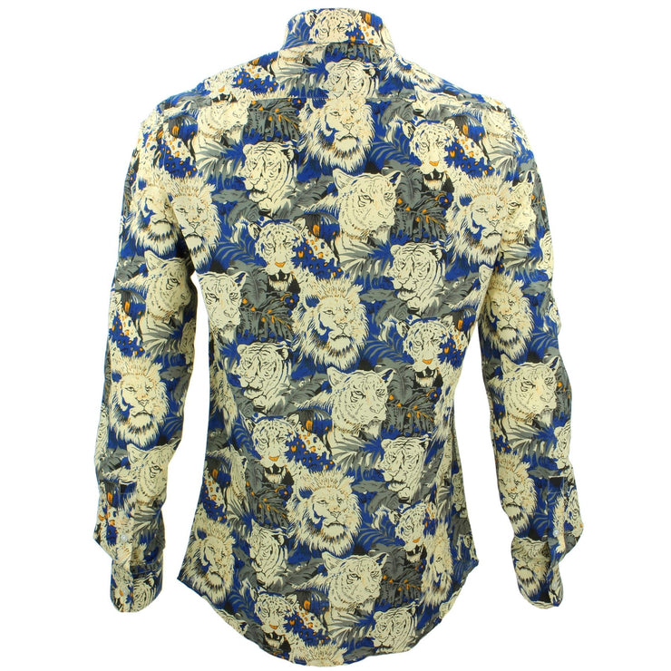 Tailored Fit Long Sleeve Shirt - Lion Tiger Jungle