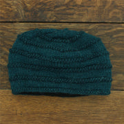 Hand Knitted Wool Beanie Hat - Plain Teal