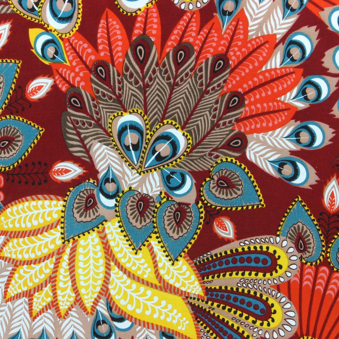 Tropical Hawaiian Swing Dress - Maroon