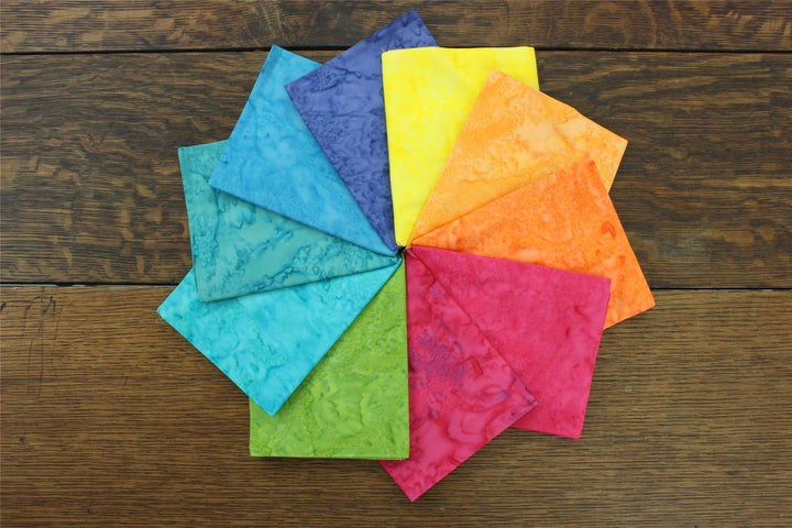 Fat Quarter - 10 Pieces of 19" x 20" Cotton Batik
