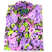 Tailored Fit Long Sleeve Shirt - Purple & Green Floral