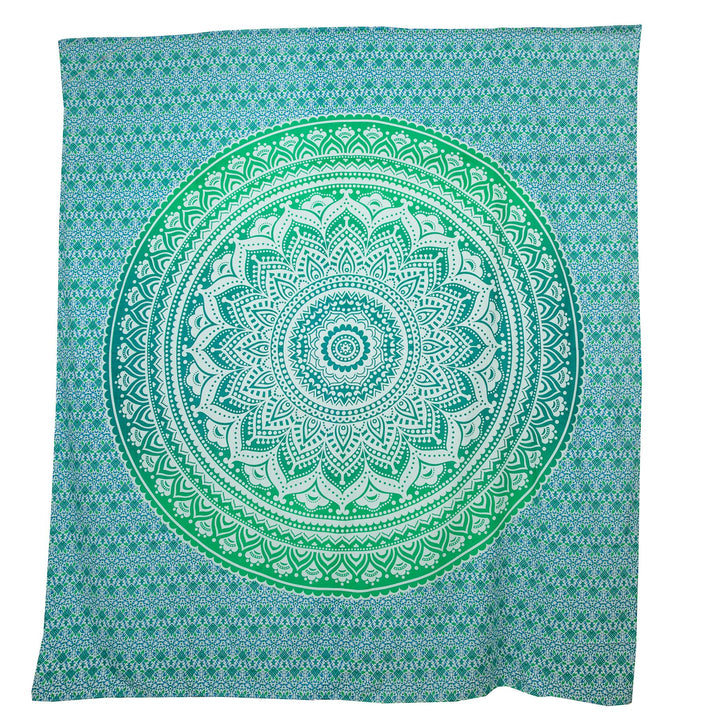 Block Printed Mandala Wall Hanging - Mint