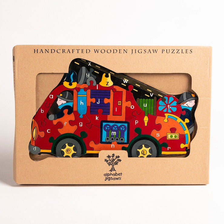 Handmade Wooden Jigsaw Puzzle - Alphabet Fire