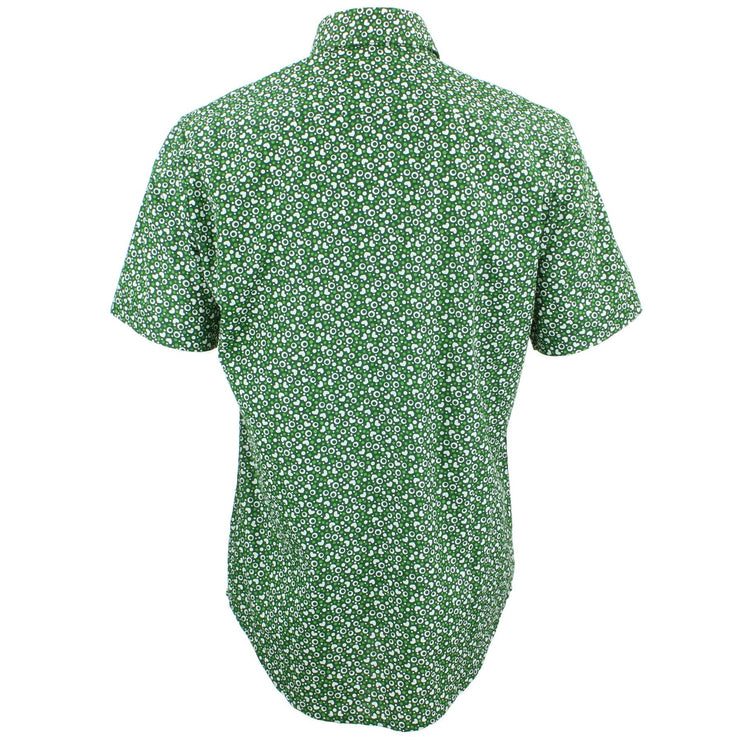Tailored Fit Short Sleeve Shirt - Green Hearts & Dots