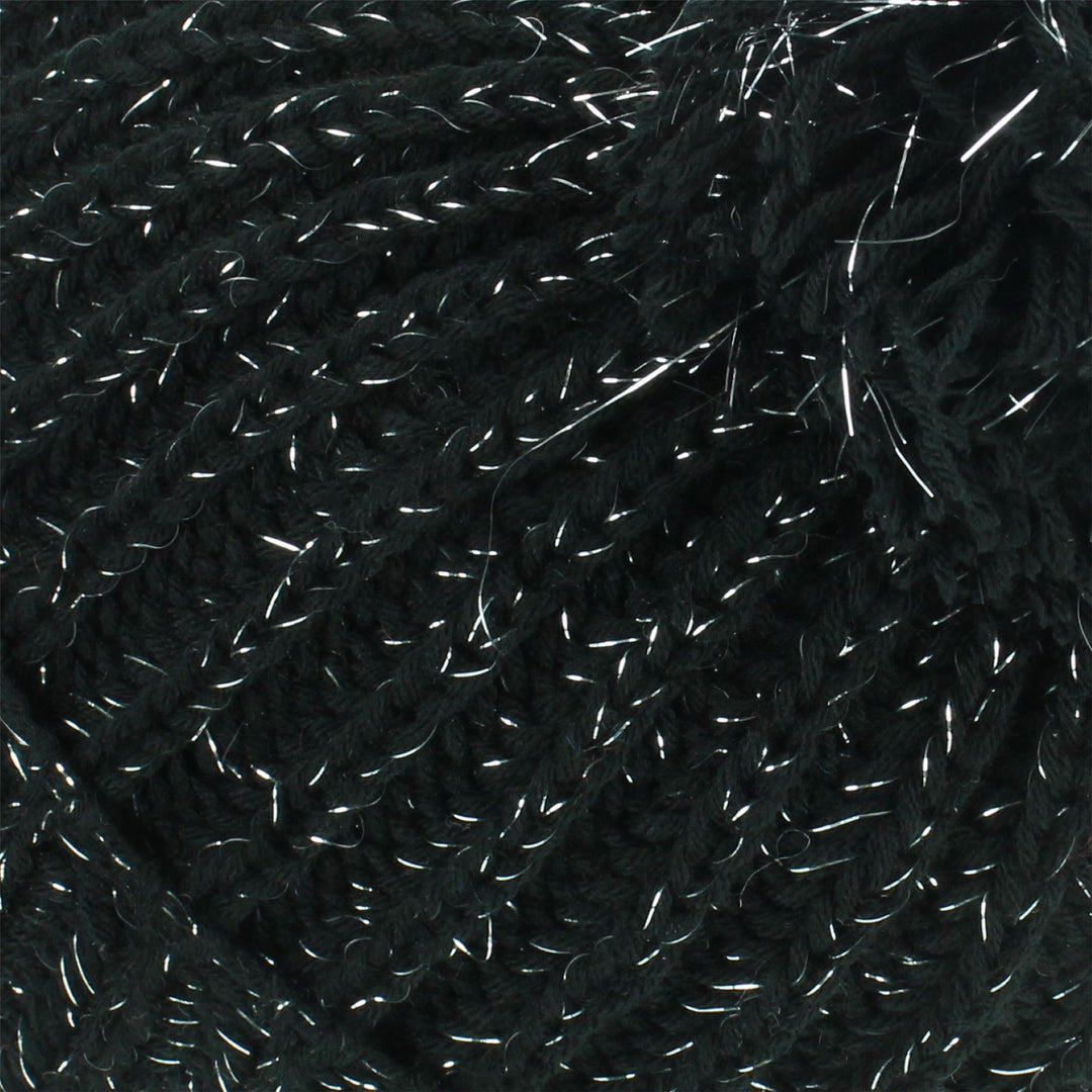 Tinsel Bobble Beanie Hat - Black