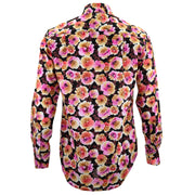 Regular Fit Long Sleeve Shirt - Blooming - Black Pink