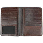 Real Leather Passport Wallet - Brown