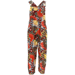 Tropical Dungarees - Maroon
