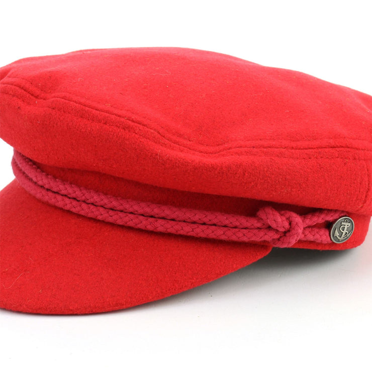 Cord Captain's Breton Cap - Red