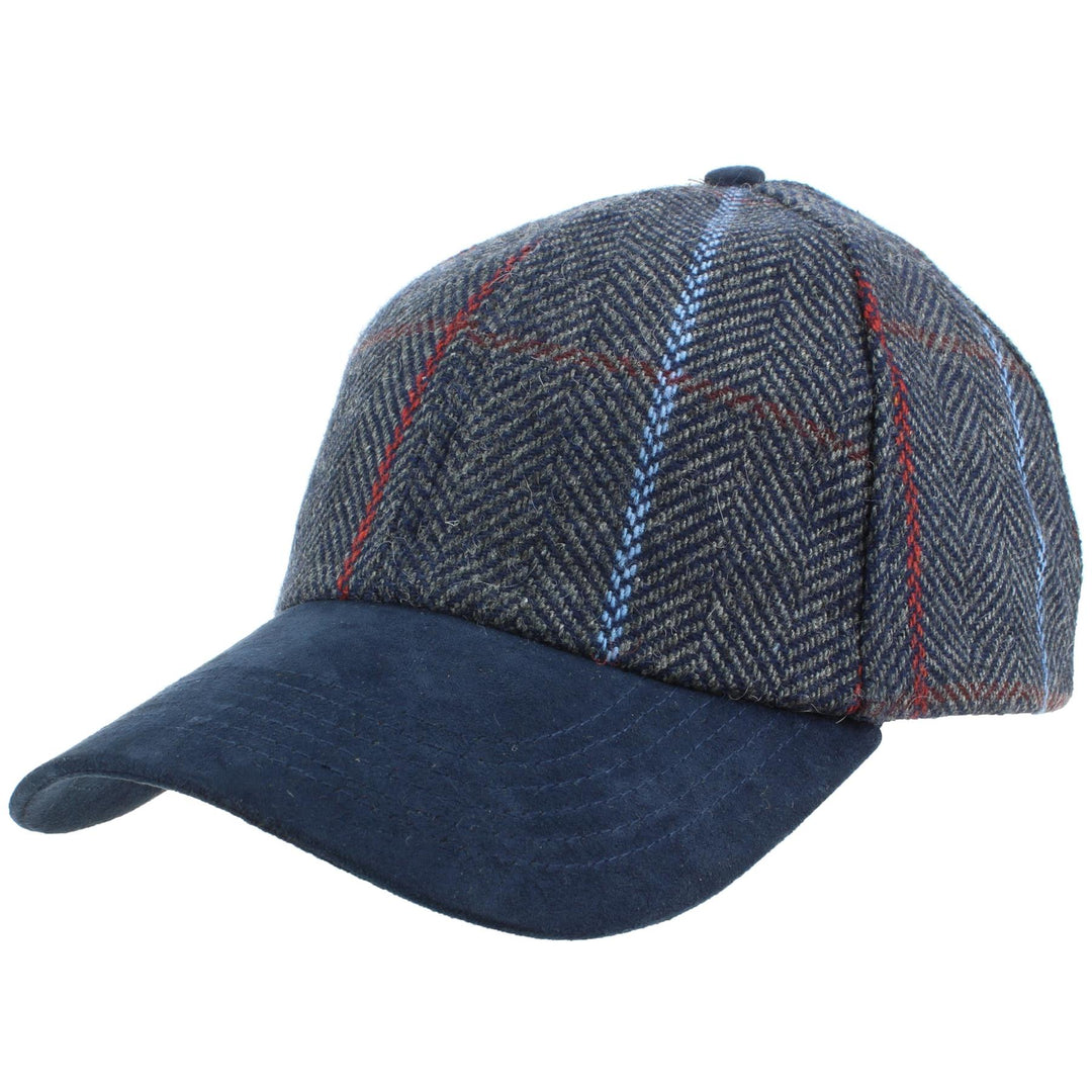 Wool Tweed Baseball Cap - Blue