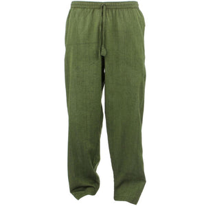Klassische nepalesische Hose aus leichter, schlichter Baumwolle – grün