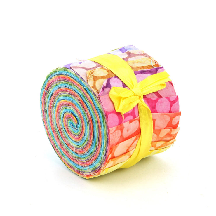 Jelly Roll - 20 Strips of 2.5" x 37" Cotton Batik