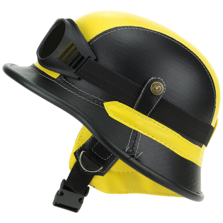 Combat Novelty Festival Helmet with Goggles - Yellow & Black