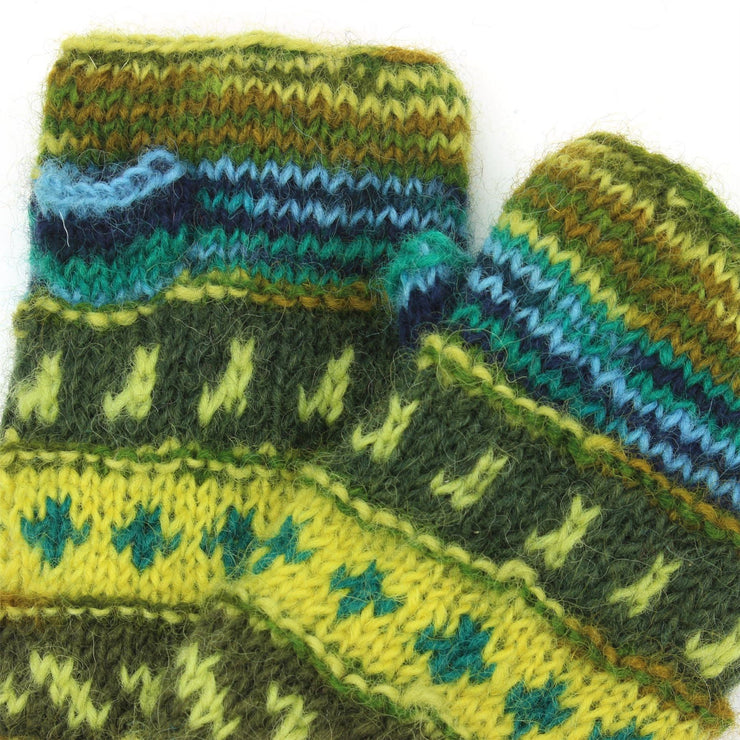 Wool Knit Arm Warmer - Tik Tik - Green