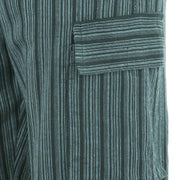 Cotton Combat Trousers Pant - Grey Black Stripe