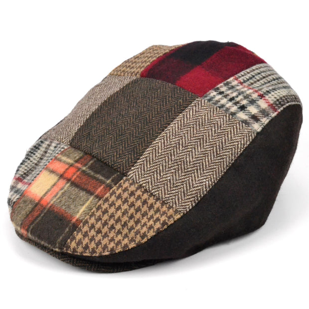 Patchwork flat cap - Red