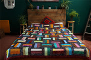 Handmade Quilted Patchwork Batik Printed Bedspread