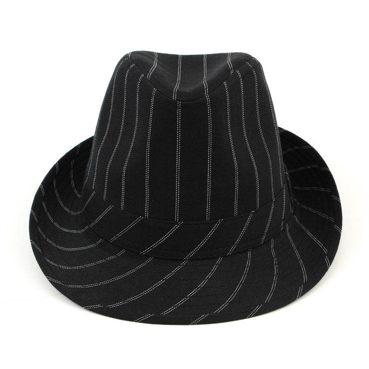 Classic pinstripe trilby hat - Black