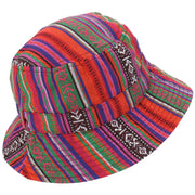 Aztec Print Bucket Hat - Red