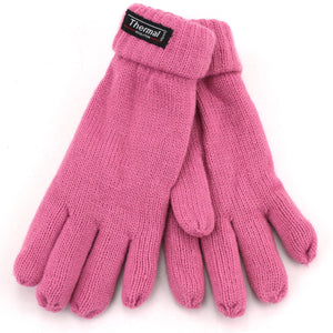 Gants thermiques à poignets repliables - vieux rose