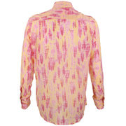 Regular Fit Long Sleeve Shirt - Pink Red & Yellow Abstract