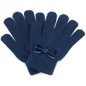 Gestrickte Damenhandschuhe - Marineblau