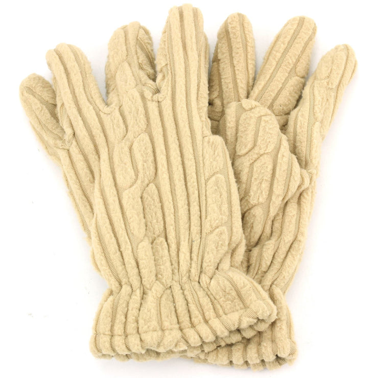 Thermal Ribbed Gloves - Beige - (Medium)