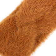 Faux Fur Twisted Bowknot Headband - Brown