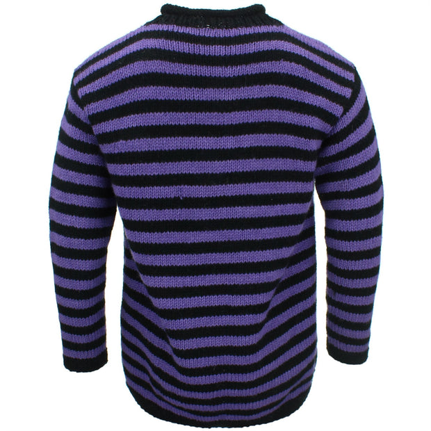 Chunky Wool Knit Jumper - Purple Black