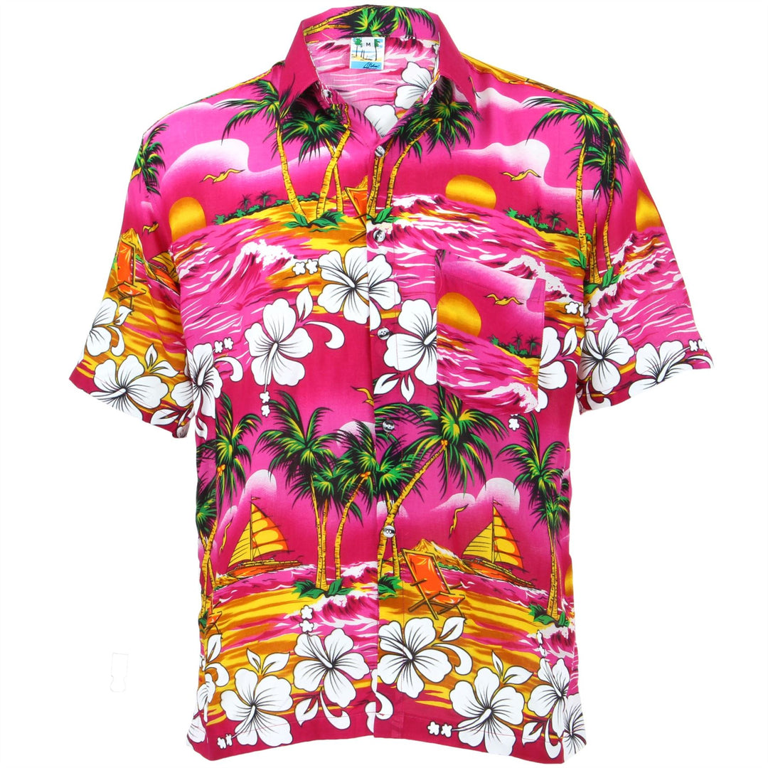 Short Sleeve Hawaiian Shirt - Pink