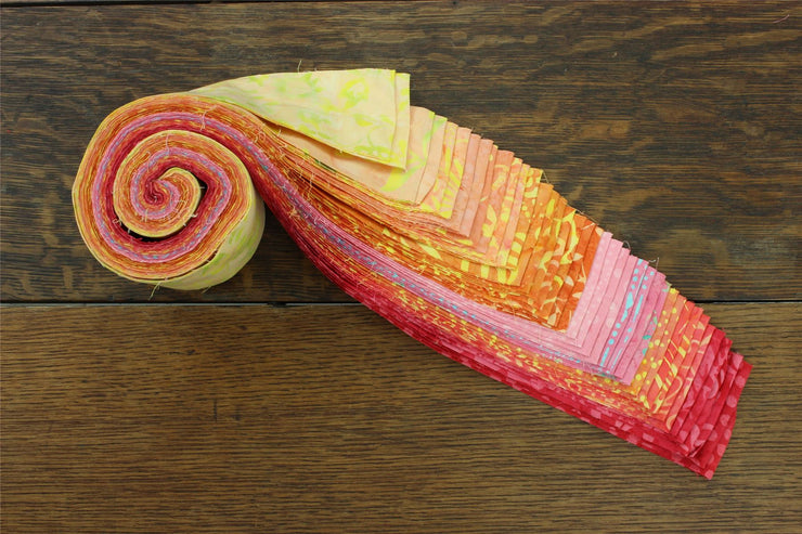 Jelly Roll - 20 Strips of 2.5" x 37" Cotton Batik