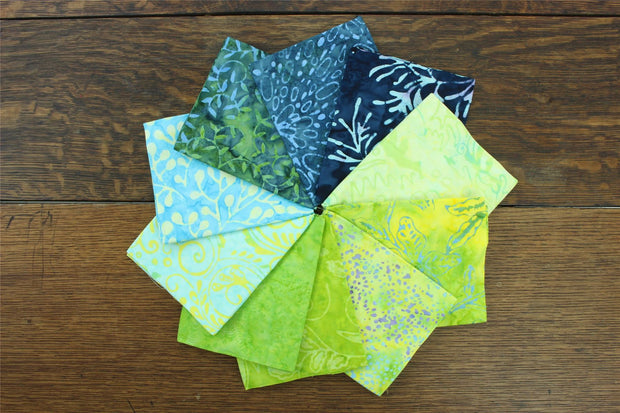 Fat Quarter - 10 Pieces of 19" x 20" Cotton Batik