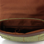 Tweed Cross Body Messenger Shoulder Bag Handbag - Mid Green