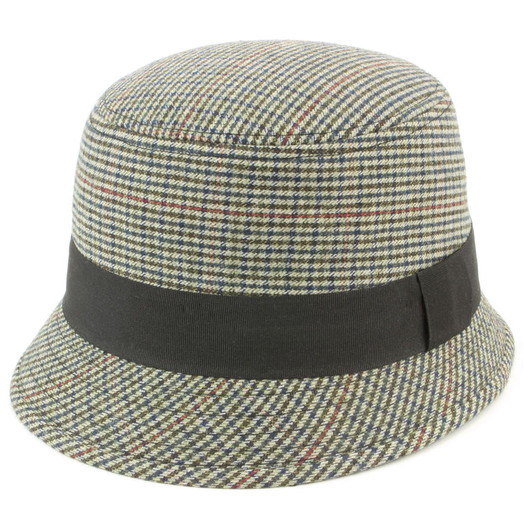 Tweed cloche hat with chunky band - Brown