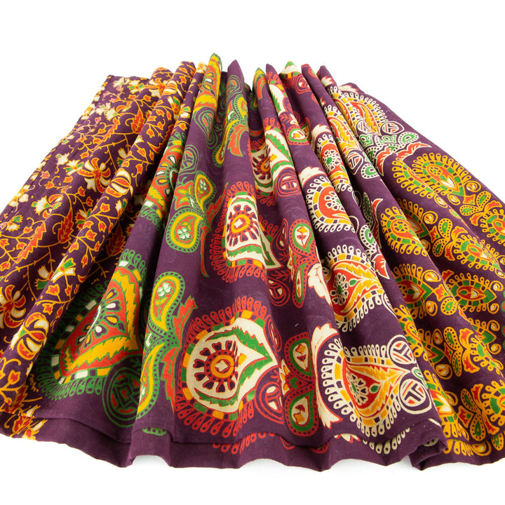 Block Printed Mandala Wall Hanging - Burgundy