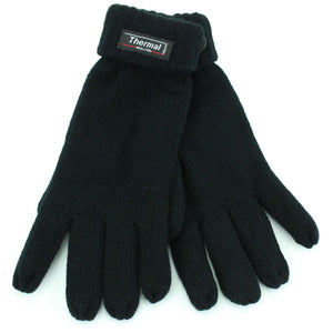 Gants thermiques à poignets repliables - noir