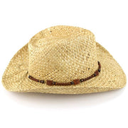 Straw Cowboy Hat with Wood Band