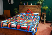 Handmade Quilted Patchwork Batik Printed Bedspread