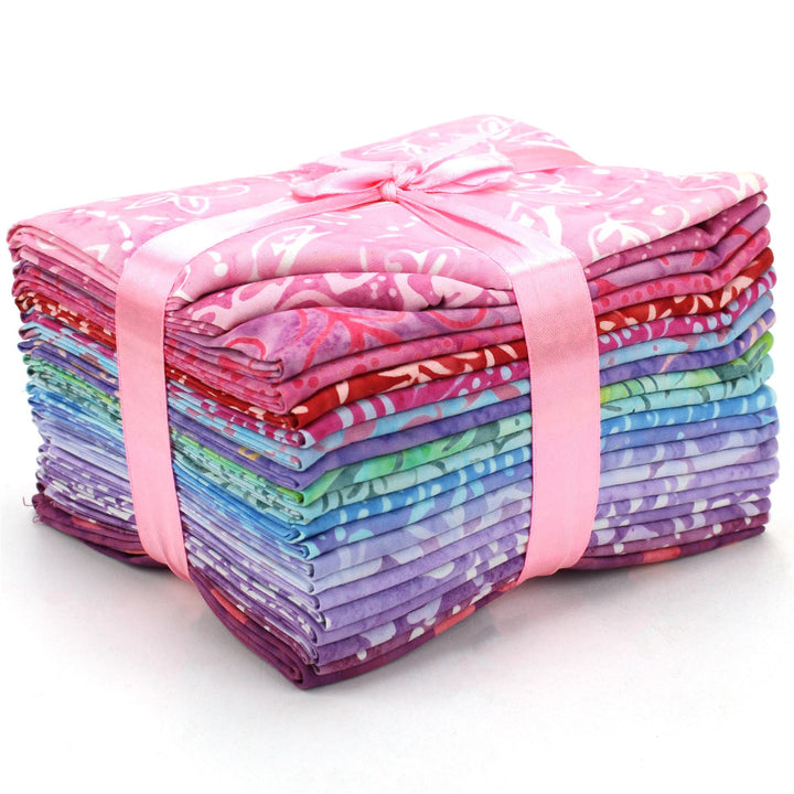 Cotton Batik Pre Cut Fabric Bundles - Fat Quarter - Shades of Purple