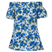 Shirred Super Top - Blue Rose