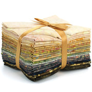 Cotton Batik Pre Cut Fabric Bundles - Fat Quarter - Brown to Beige