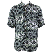 Regular Fit Short Sleeve Shirt - Grey Aztec