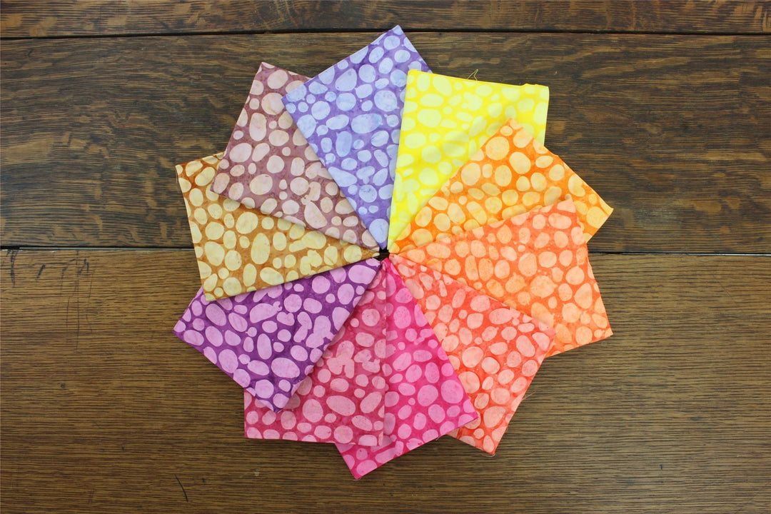 Fat Quarter - 10 Pieces of 19" x 20" Cotton Batik