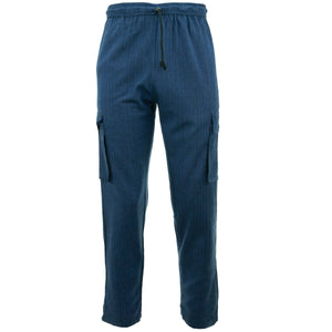 Pantalon cargo en coton - bleu marine