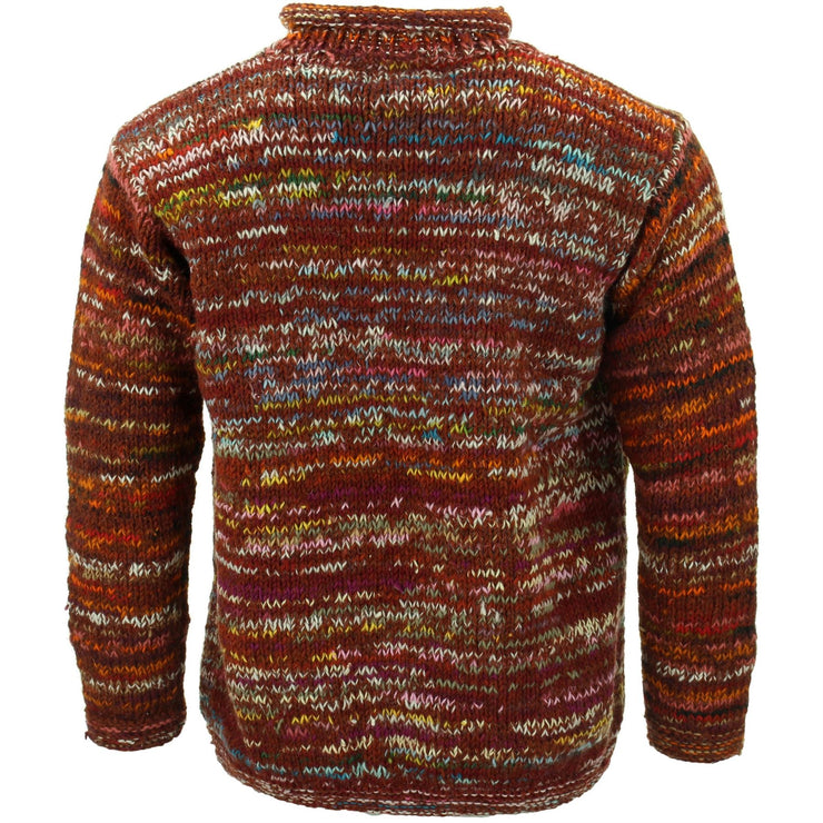 Chunky Wool Space Dye Knit Jumper - Rust Multi