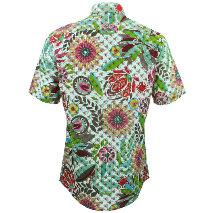 Slim Fit Short Sleeve Shirt - Transparent Floral