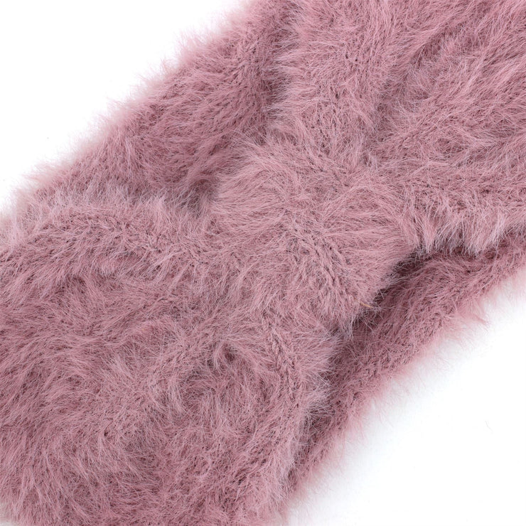 Bowknot Faux Fur Headband - Pink
