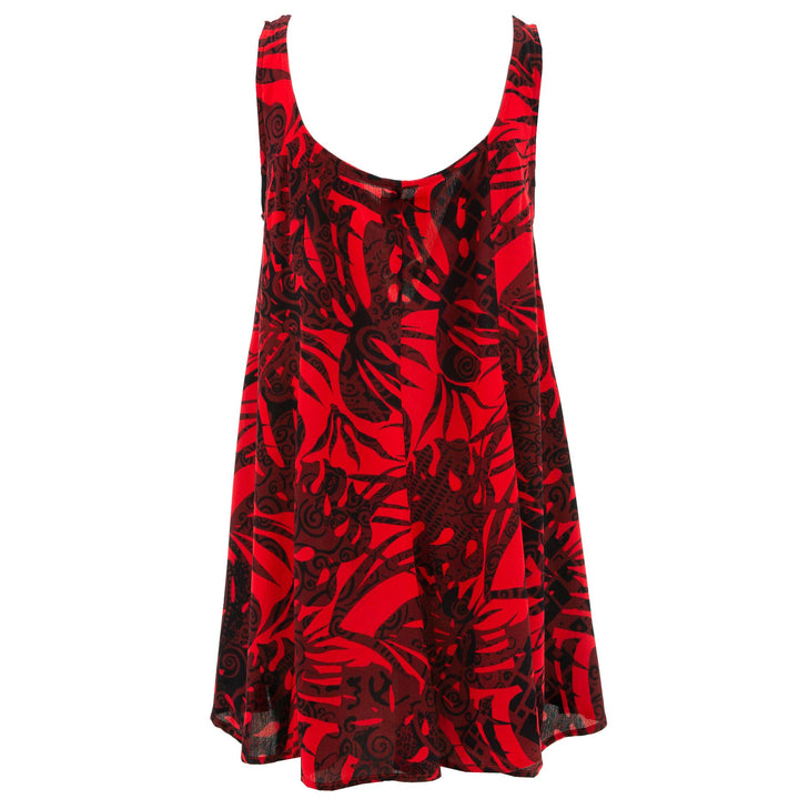 Floaty Dolly Dress - Tropical Palm Red